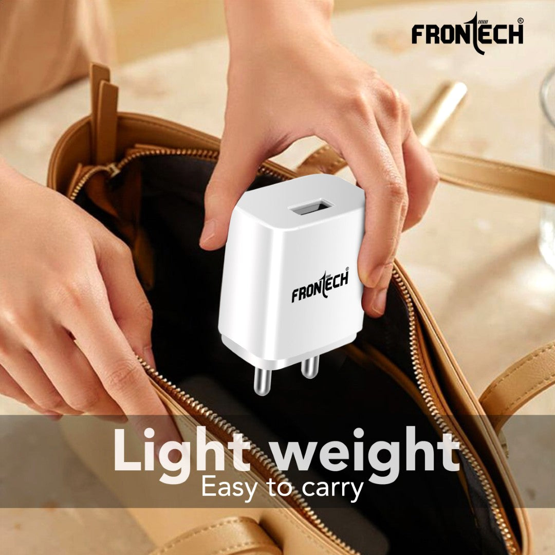Frontech 12W/2.4A Mobile Charger | Ultra Fast Charging, Quick Charge 3.0, (0951CW, White) Frontech 12W/2.4A Mobile Charger | Ultra Fast Charging, Quick Charge 3.0, (0951CW, White)
